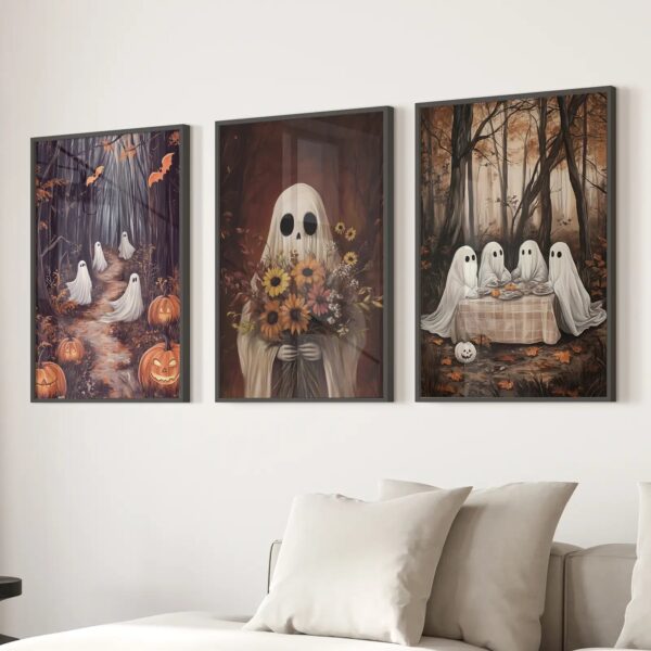 Charming and Spooky Art for Fall Season Poster - Image 4