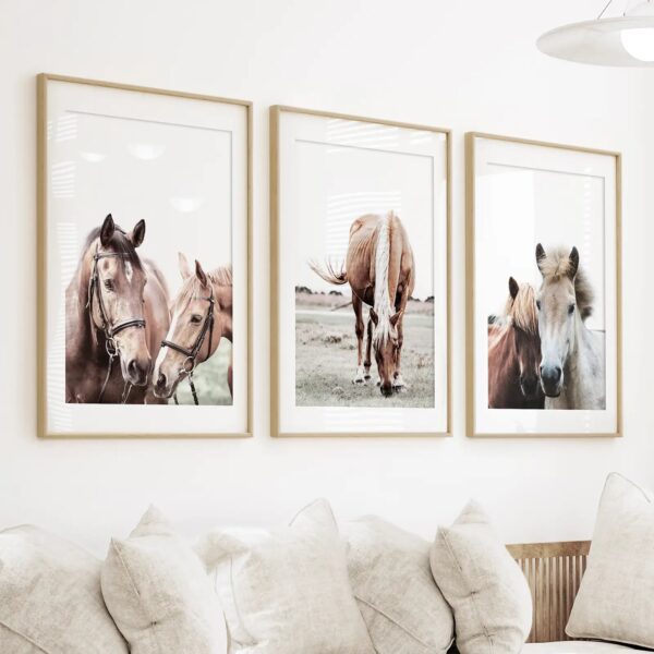 Horses. Modern Farmhouse Prints. Western Set of 3 - Image 2