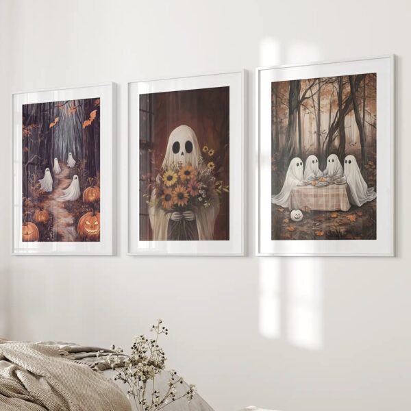 Charming and Spooky Art for Fall Season Poster - Image 6