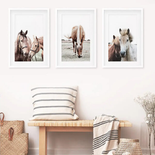 Horses. Modern Farmhouse Prints. Western Set of 3 - Image 3